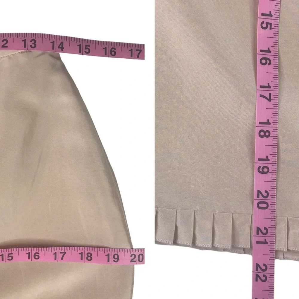 Maggy London Silk Skirt SZ 8 Pleat Hem Pencil Quiet Luxury Wedding Guest Dressy